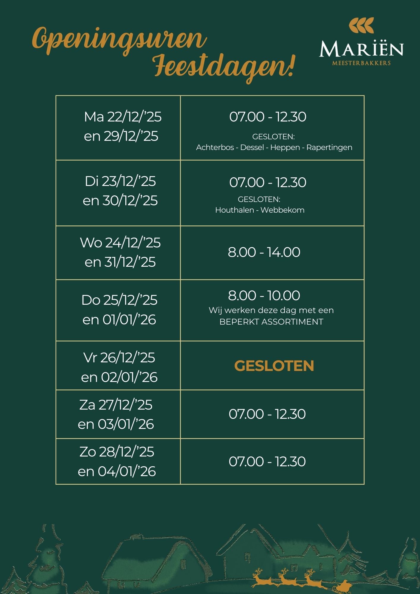 Decoratieve afbeelding bij het 'Openingsuren Feestdagen 2025-2026 ' nieuwsbericht